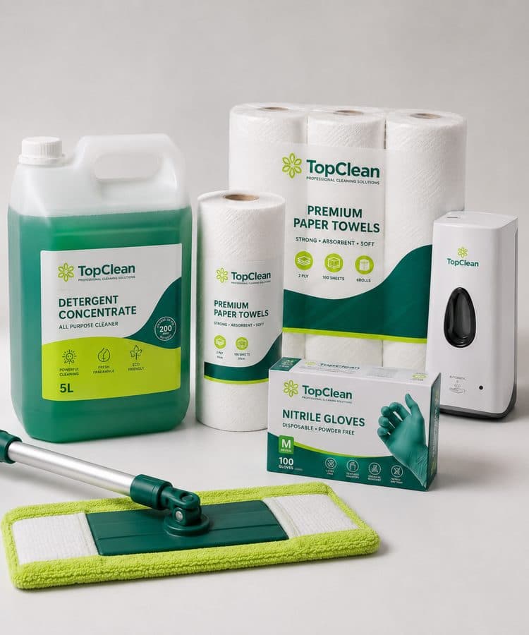 Профессиональная химия, бумага и инвентарь TopClean