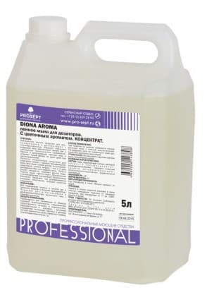 Мыло-пена жидкое Prosept Diona Aroma 5л для дозаторов с цветочным ароматом, 223-5, РФ
