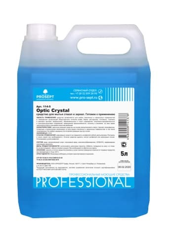 Средство для мытья стекол и зеркал Prosept Optic Crystal 5л, 901OP-5, РФ
