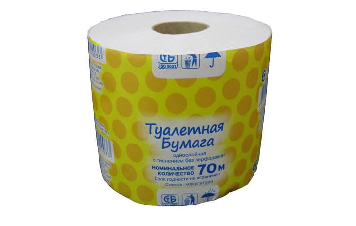 Бумага туалетная Янка (макулатура) 70м., на втулке, РБ