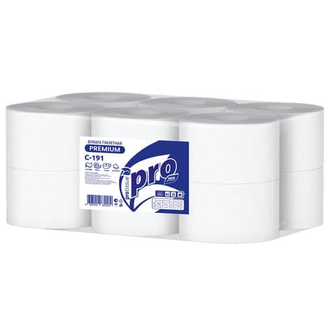 Бумага туалетная PROtissue 2-сл 170м 12 рул/п,арт.С-191, РФ