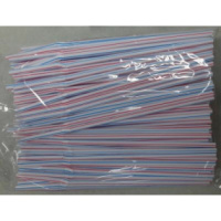 Трубочки для коктейля ГОФР. ПОЛОСАТЫЕ для коктейля d=5мм L=210мм ПП 100