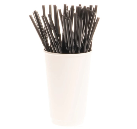 Трубочки для коктейля ГОФР. ЧЕРНЫЕ d=5мм L=210 мм